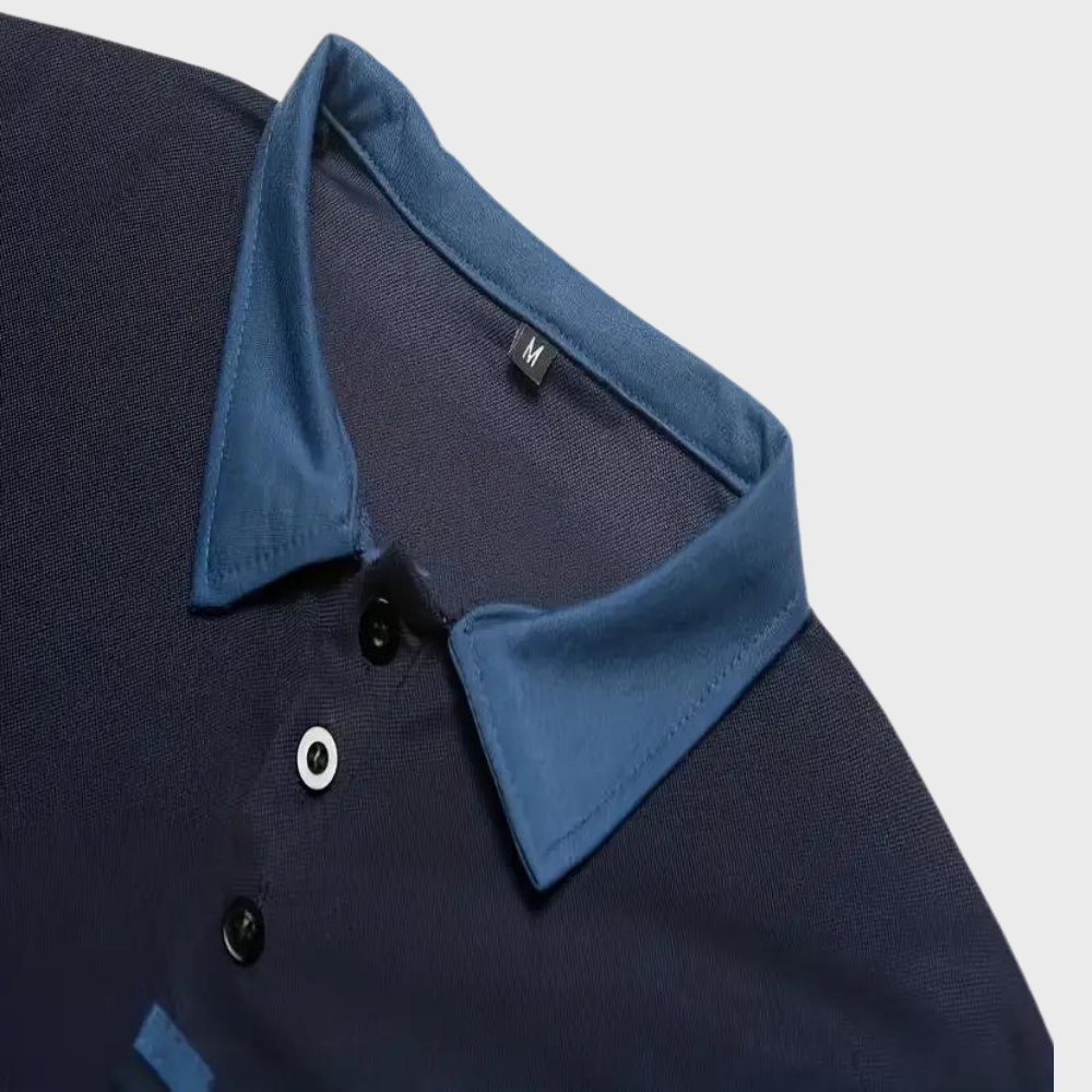 Men's Polo Top | Collared Short Sleeve Button Pocket