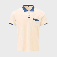 Men's Polo Top | Collared Short Sleeve Button Pocket