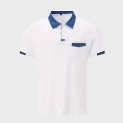 Men's Polo Top | Collared Short Sleeve Button Pocket