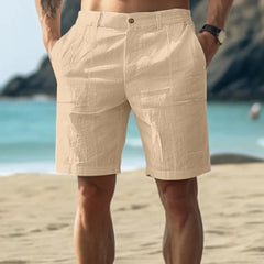 Men's Linen Shorts | Relaxed Fit Cargo Pockets Drawstring