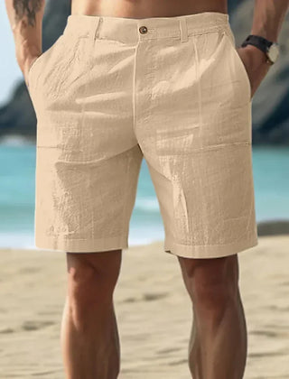 Men's Linen Shorts | Relaxed Fit Cargo Pockets Drawstring
