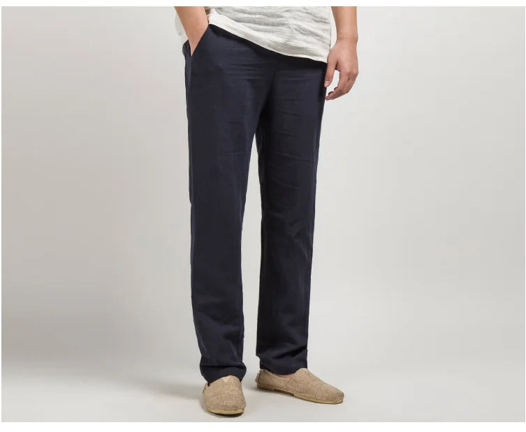 Men's High Waisted Pants | Relaxed Fit Linen Lightweight