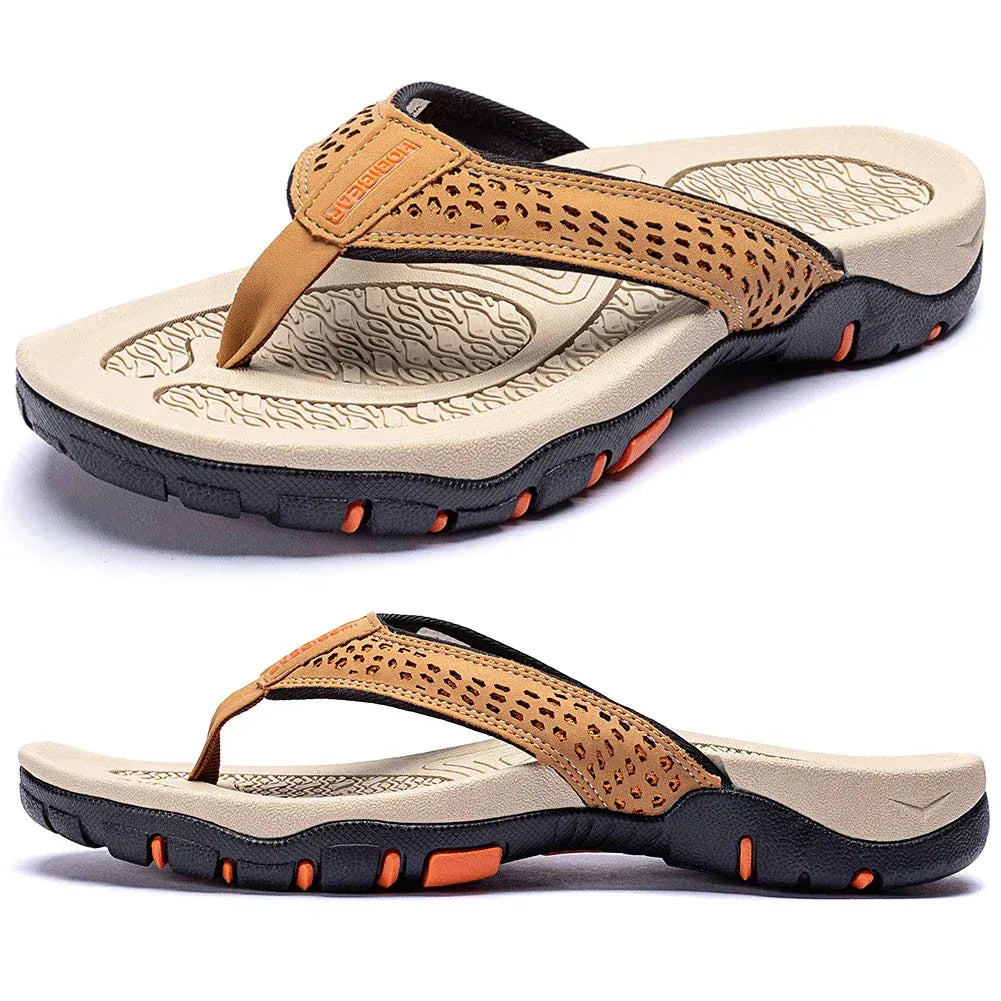 Men's Thong | Leather Arch Support Cushioned Sole