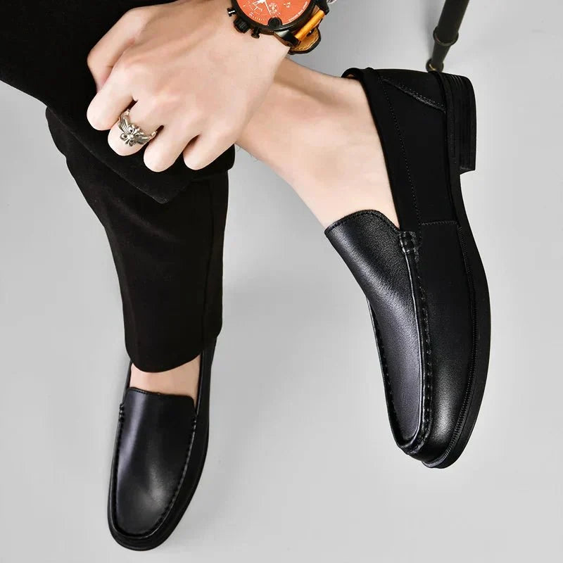 Black Loafer For Men | Slip-On Leather Comfort