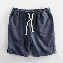 Men's Linen Shorts | Elastic Waist Drawstring Relaxed Fit