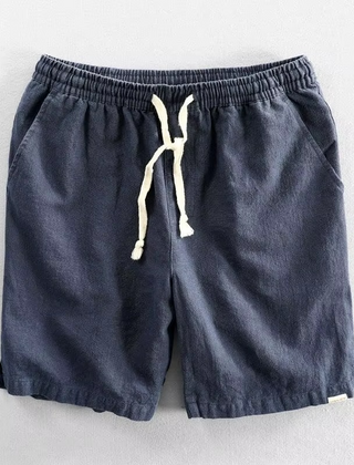 Men's Linen Shorts | Elastic Waist Drawstring Relaxed Fit