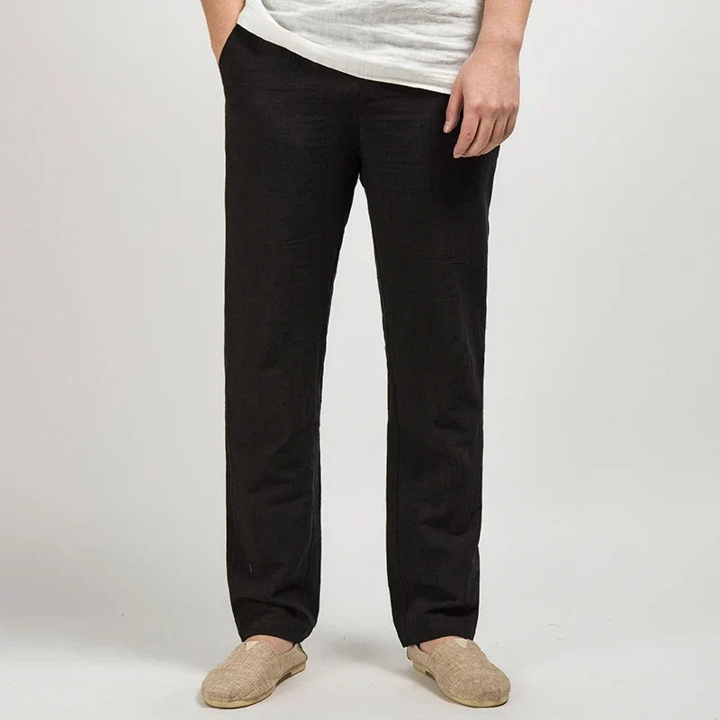 Men's High Waisted Pants | Relaxed Fit Linen Lightweight