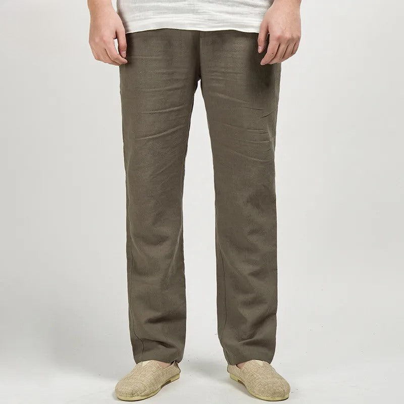 Men's High Waisted Pants | Relaxed Fit Linen Lightweight