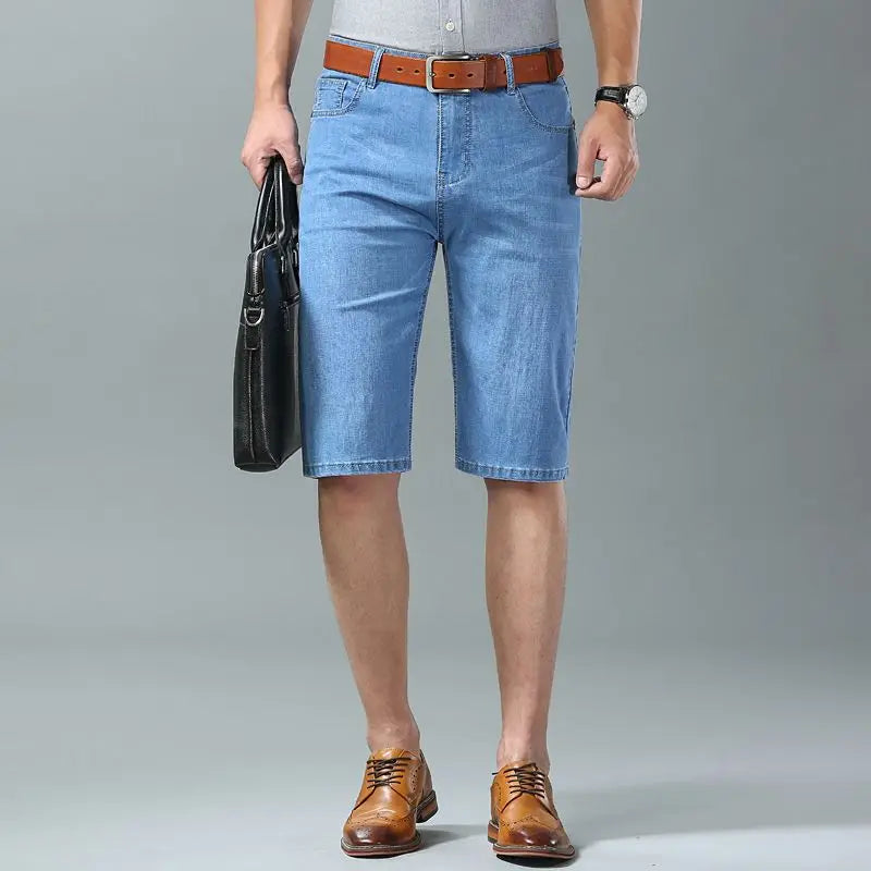 Men's Denim Shorts | Knee Length Relaxed Fit Denim