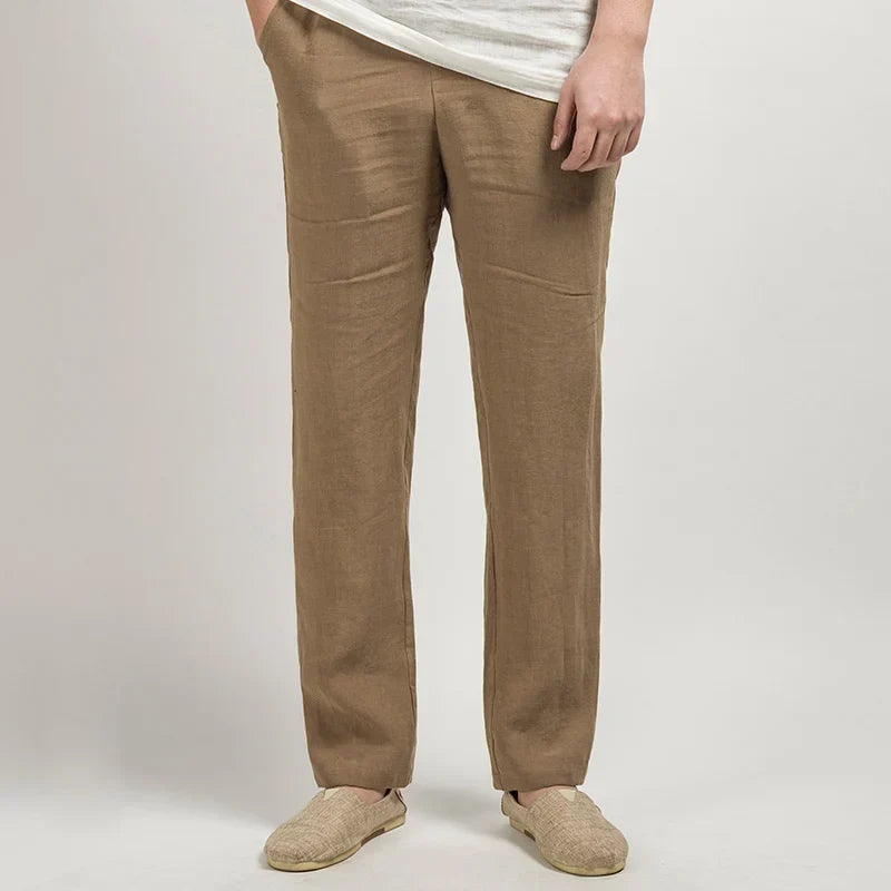 Men's High Waisted Pants | Relaxed Fit Linen Lightweight