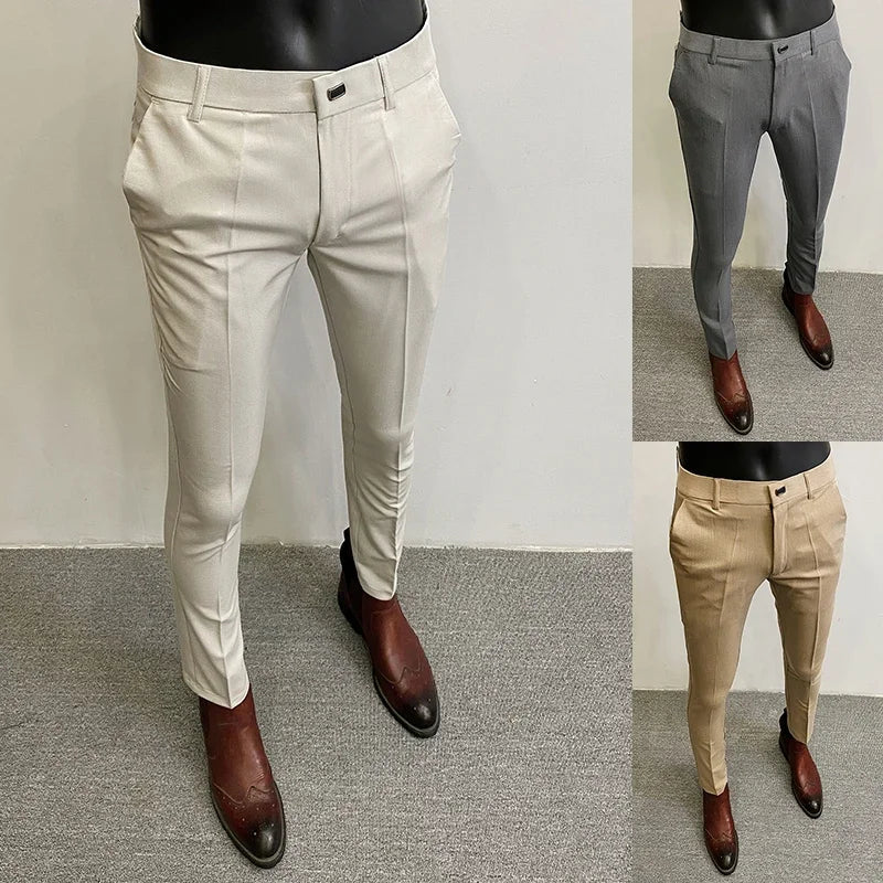 Men's Dress Pants | Slim Fit Tapered Wool Blend