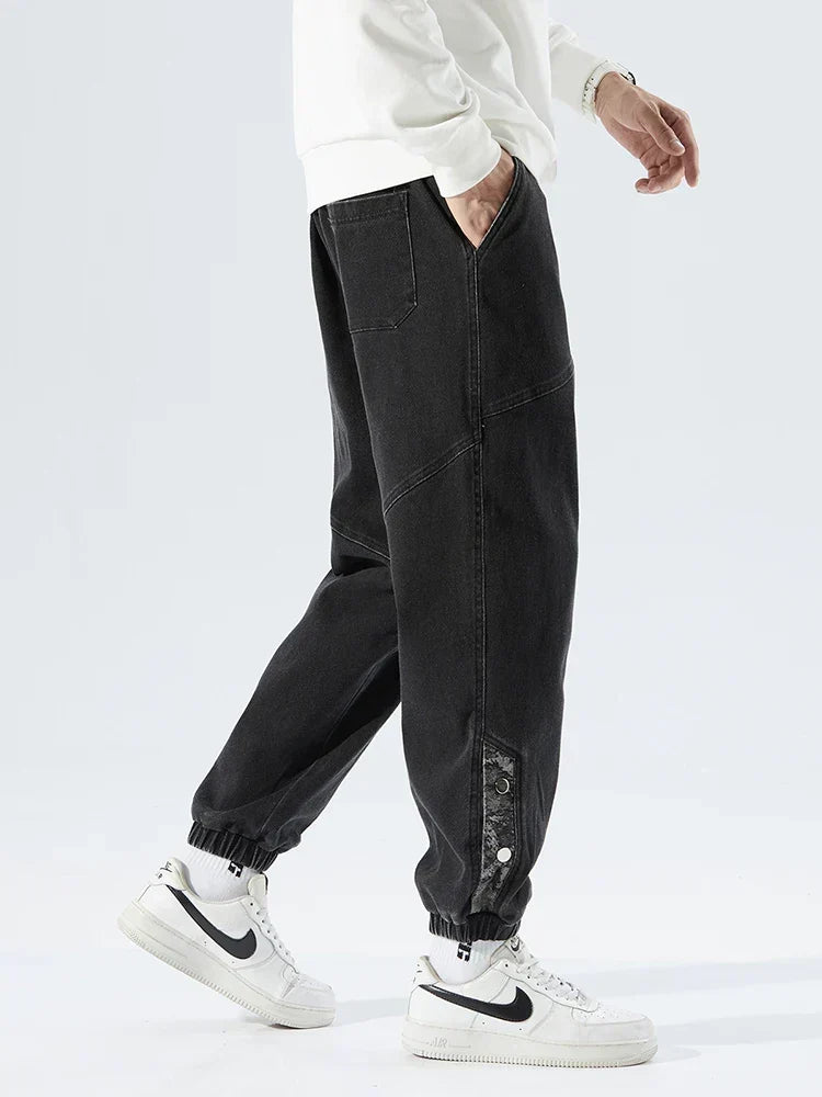 Men's Denim Jogger Jeans | Elastic Waist Tapered Leg Denim