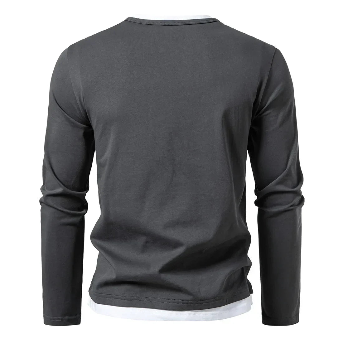 Men's T Shirt | Notch Neckline Long Sleeve Knit
