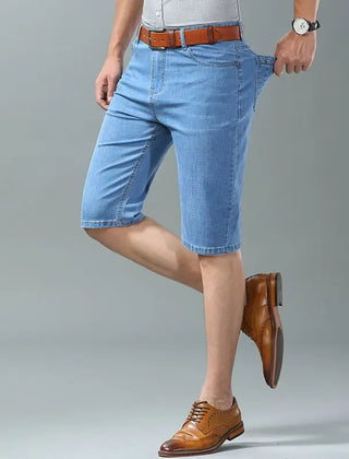 Men's Denim Shorts | Knee Length Relaxed Fit Denim