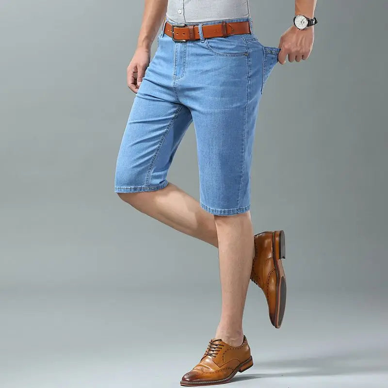 Men's Denim Shorts | Knee Length Relaxed Fit Denim