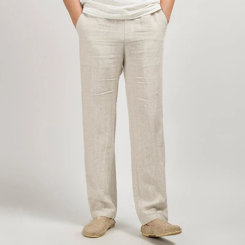 Men's High Waisted Pants | Relaxed Fit Linen Lightweight