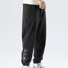 Men's Denim Jogger Jeans | Elastic Waist Tapered Leg Denim