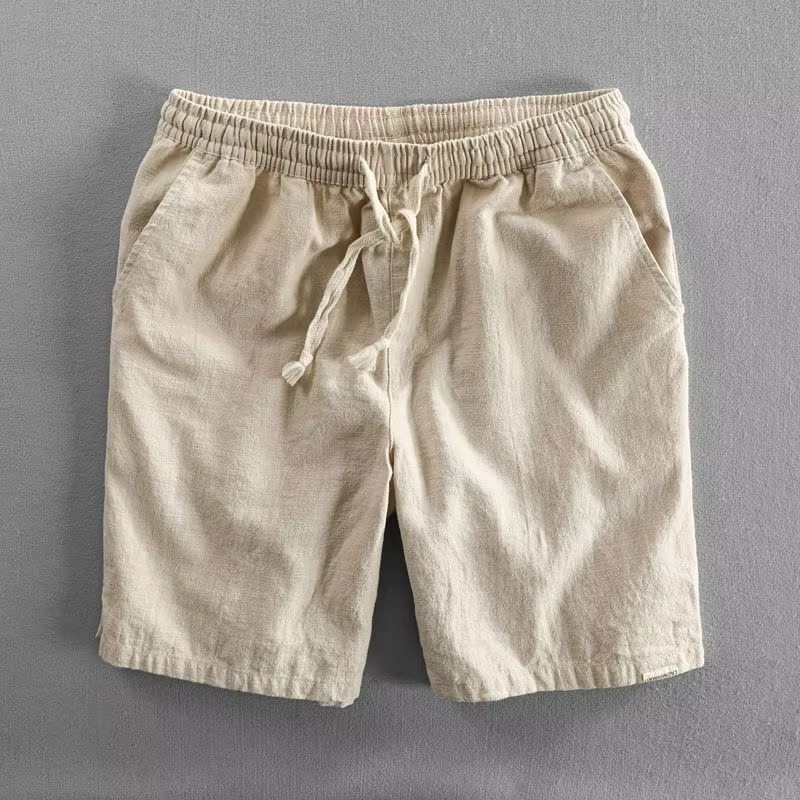 Men's Linen Shorts | Elastic Waist Drawstring Relaxed Fit