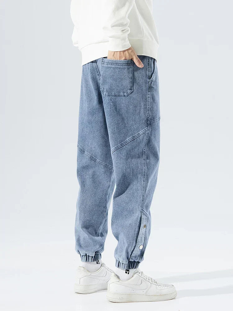 Men's Denim Jogger Jeans | Elastic Waist Tapered Leg Denim