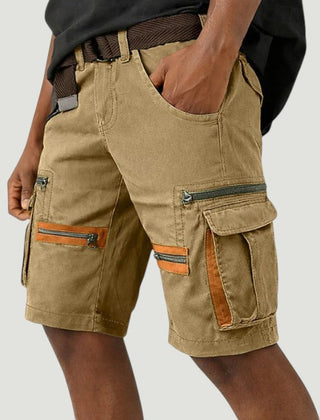 Men's Denim Shorts | Cargo Pockets Relaxed Fit Zip Closure
