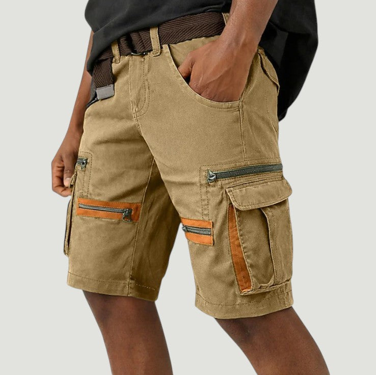 Men's Denim Shorts | Cargo Pockets Relaxed Fit Zip Closure