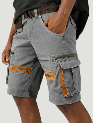 Men's Denim Shorts | Cargo Pockets Relaxed Fit Zip Closure