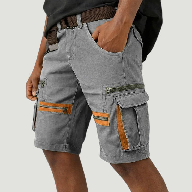 Men's Denim Shorts | Cargo Pockets Relaxed Fit Zip Closure