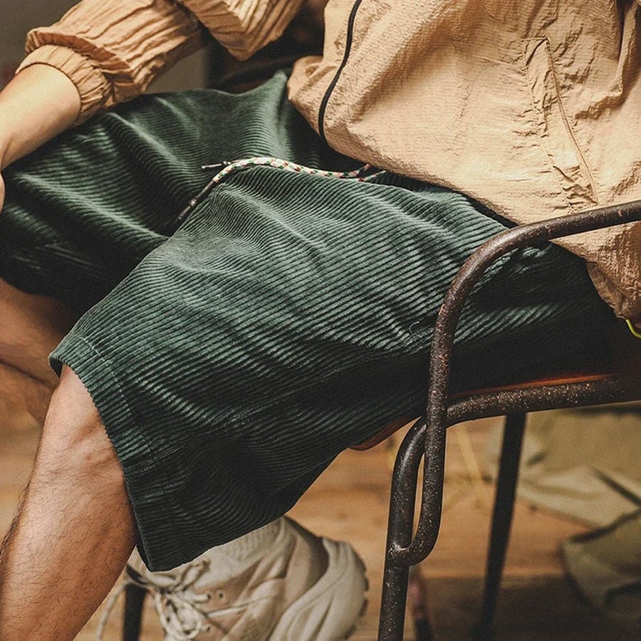 Men's Chino | Corduroy Shorts Elastic Waist Drawstring