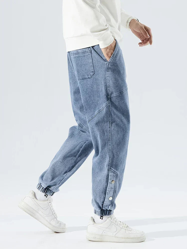 Men's Denim Jogger Jeans | Elastic Waist Tapered Leg Denim
