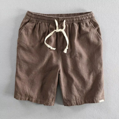 Men's Linen Shorts | Elastic Waist Drawstring Relaxed Fit