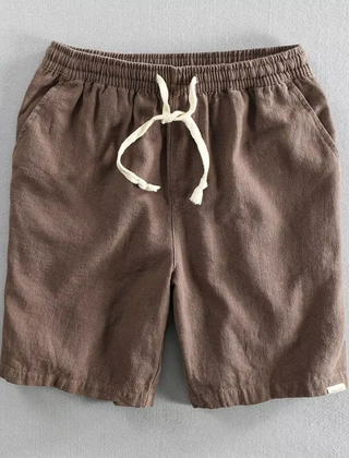 Men's Linen Shorts | Elastic Waist Drawstring Relaxed Fit