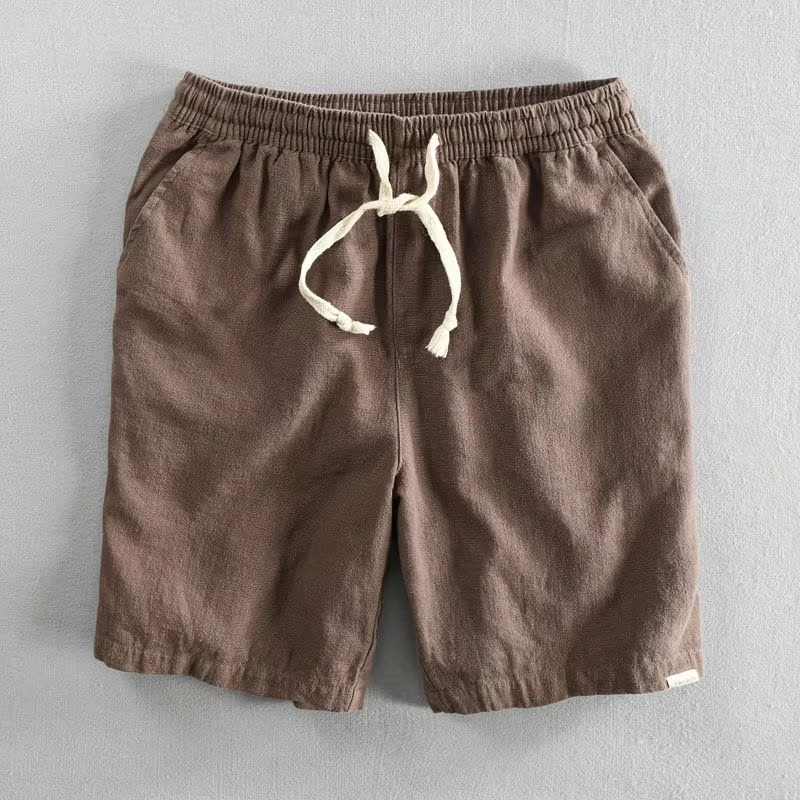 Men's Linen Shorts | Elastic Waist Drawstring Relaxed Fit