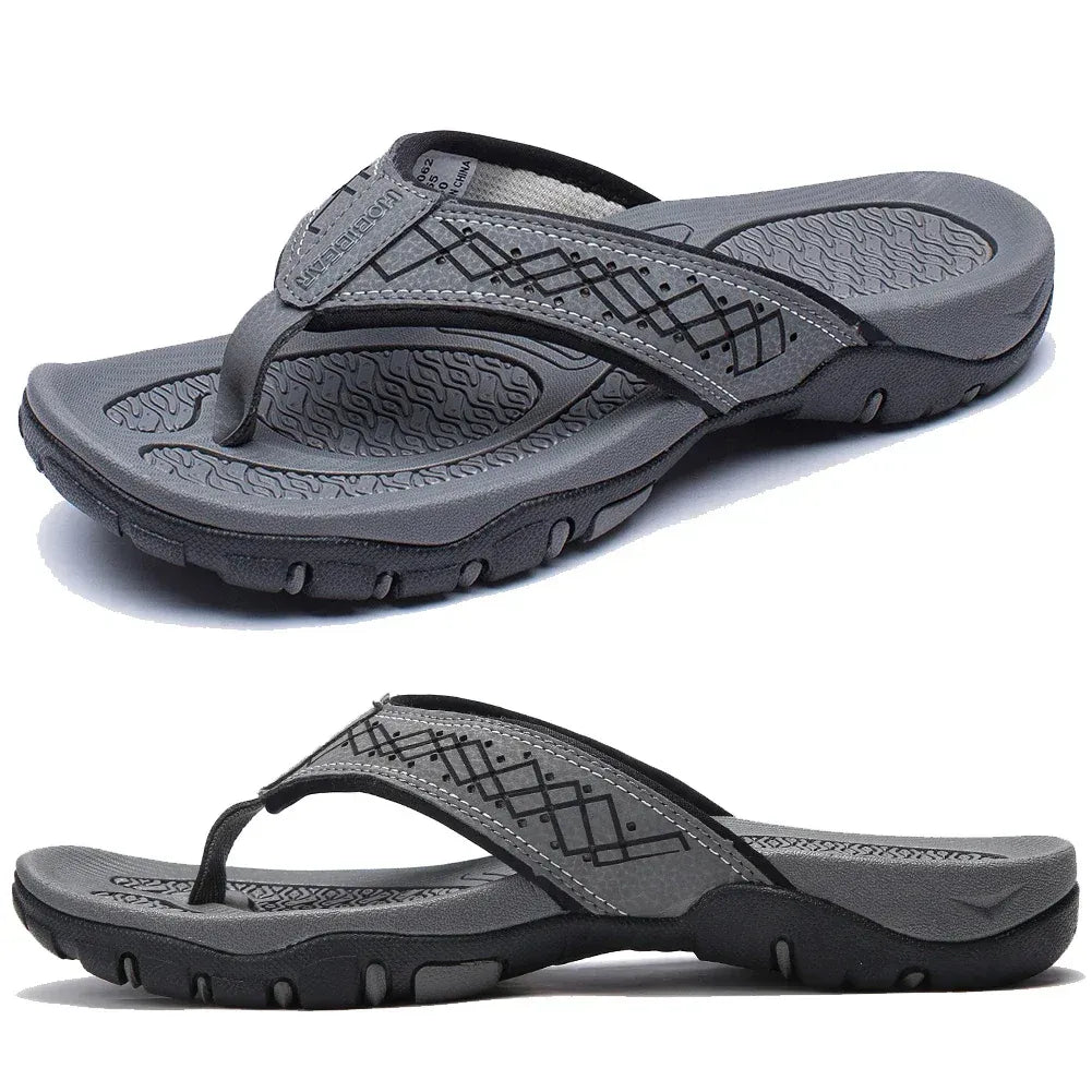 Men's Thong | Leather Arch Support Cushioned Sole