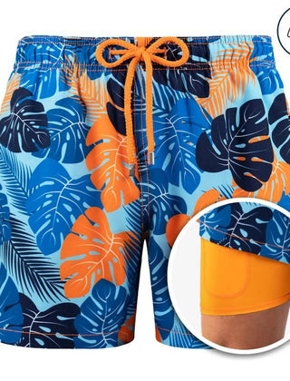 Men's Board Shorts | Tropical Print Drawstring Quick Dry