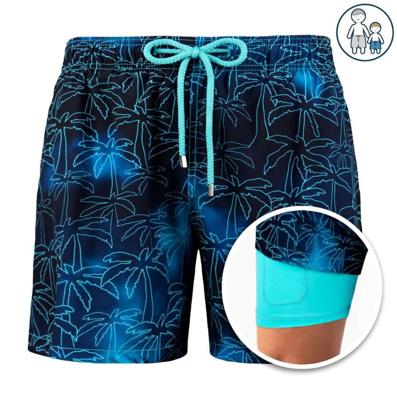 Men's Board Shorts | Tropical Print Drawstring Quick Dry