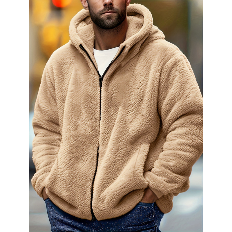 Men's Sweatshirt | Fleece Zip-Up Hooded Long Sleeve