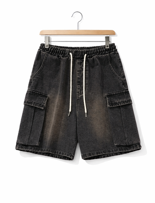 Men's Denim Shorts | Cargo Pockets Relaxed Fit Knee-Length Denim