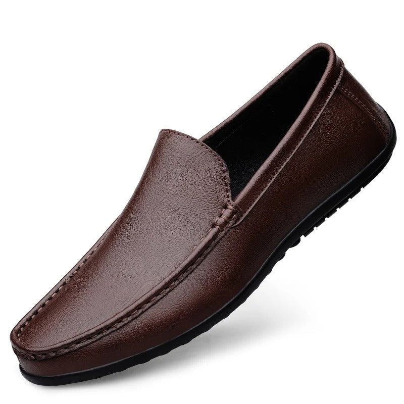 Men's Shoes Loafer | Slip-On Leather Round Toe Rubber Sole