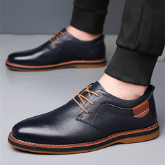 Men's Casual Shoe | Leather Lace-Up Oxford Rounded Toe