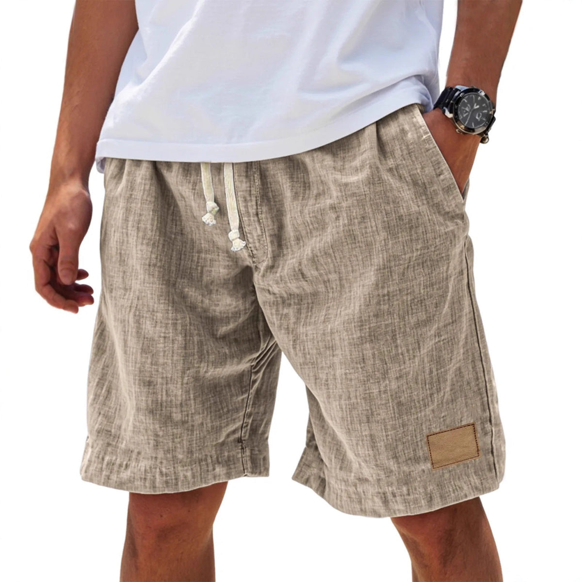 Men's Linen Shorts | Relaxed Fit Drawstring Denim