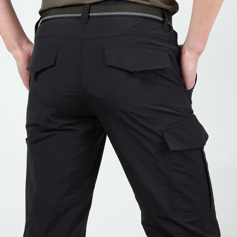 Men's High Waisted Pants | Relaxed Fit Cargo Pockets Cotton