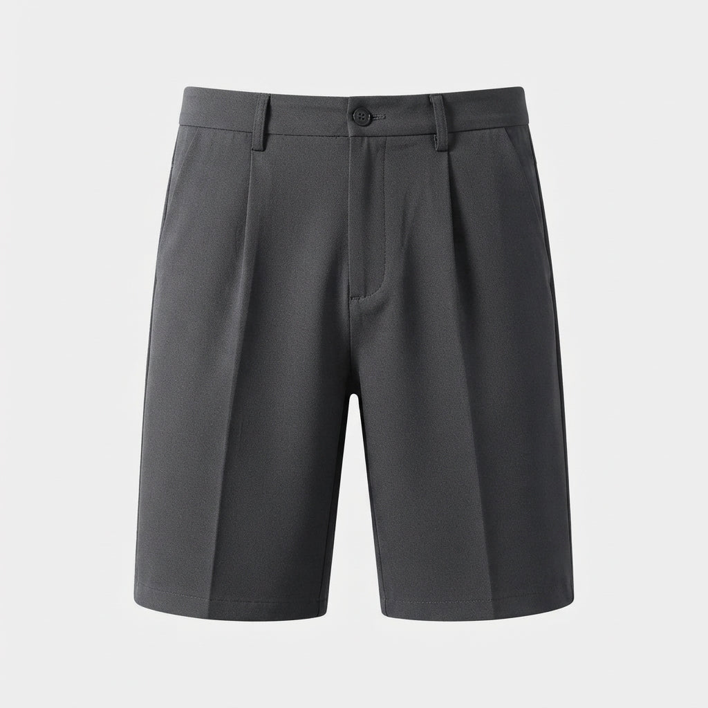 Men's Work Shorts | Pleated Straight-Leg Tailored Closure