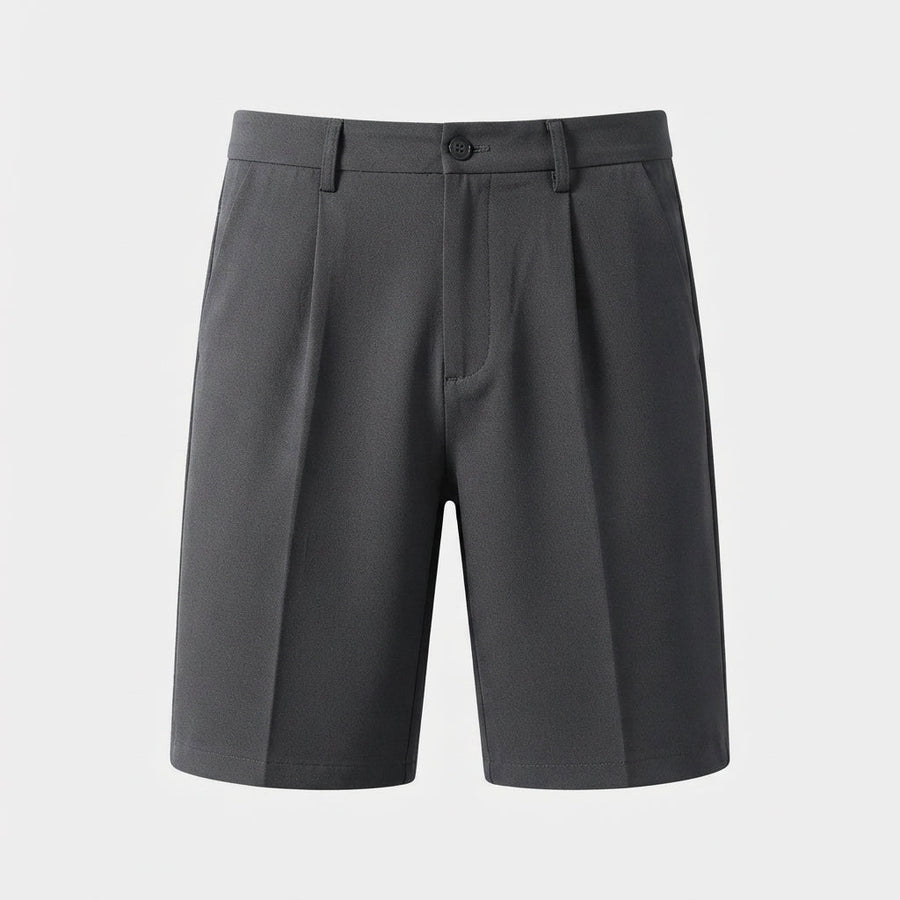 Men's Work Shorts | Pleated Straight-Leg Tailored Closure