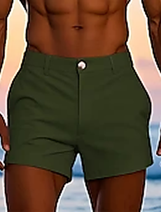 Men's Tailored Shorts | Zip Closure Mid-Thigh Lightweight