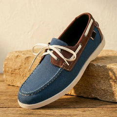 Men's Boat Shoe | Side Lace Stitched Toe Contrast Detail