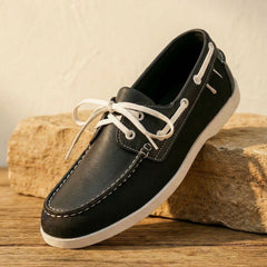 Men's Boat Shoe | Side Lace Stitched Toe Contrast Detail