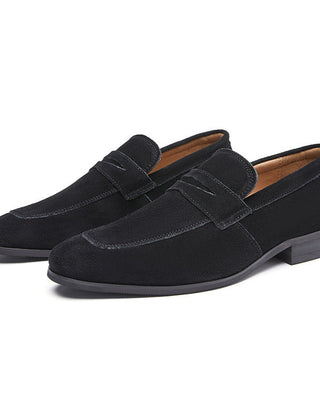 Men's Penny Loafers With Penny | Suede Round Toe Slip On