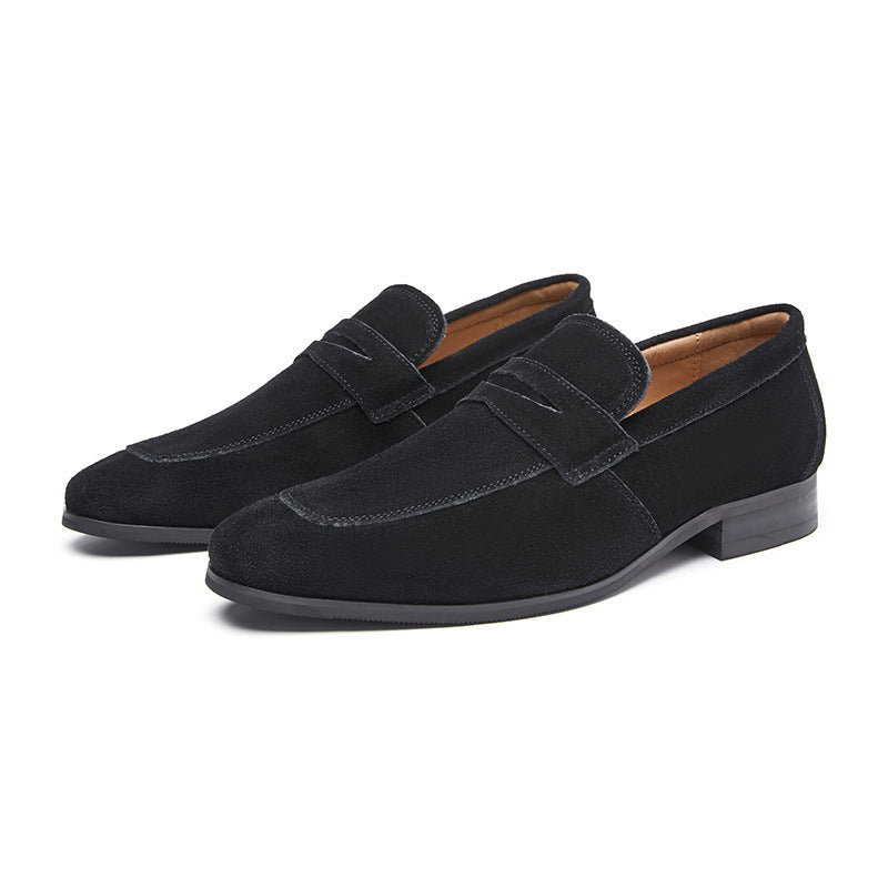 Men's Penny Loafers With Penny | Suede Round Toe Slip On