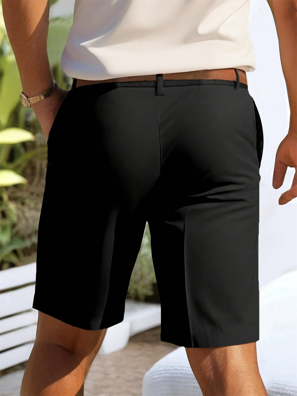 Men's Tailored Shorts | Regular Fit Woven Chino Pockets