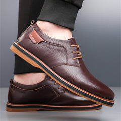 Men's Casual Shoe | Leather Lace-Up Oxford Rounded Toe